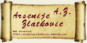 Arsenije Zlatković vizit kartica